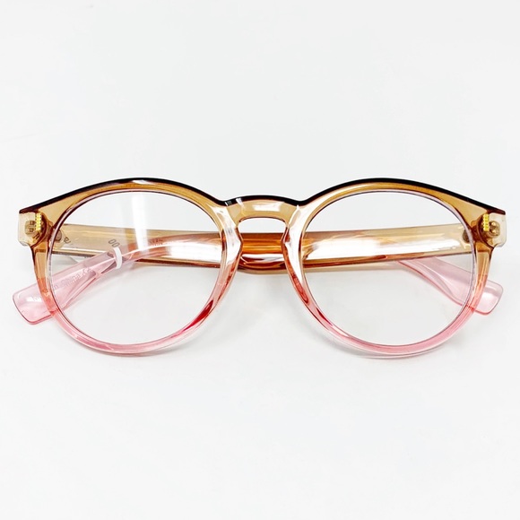 BP 58mm Round Ombre Blue Light Blocking Glasses In Nude - Picture 4 of 7